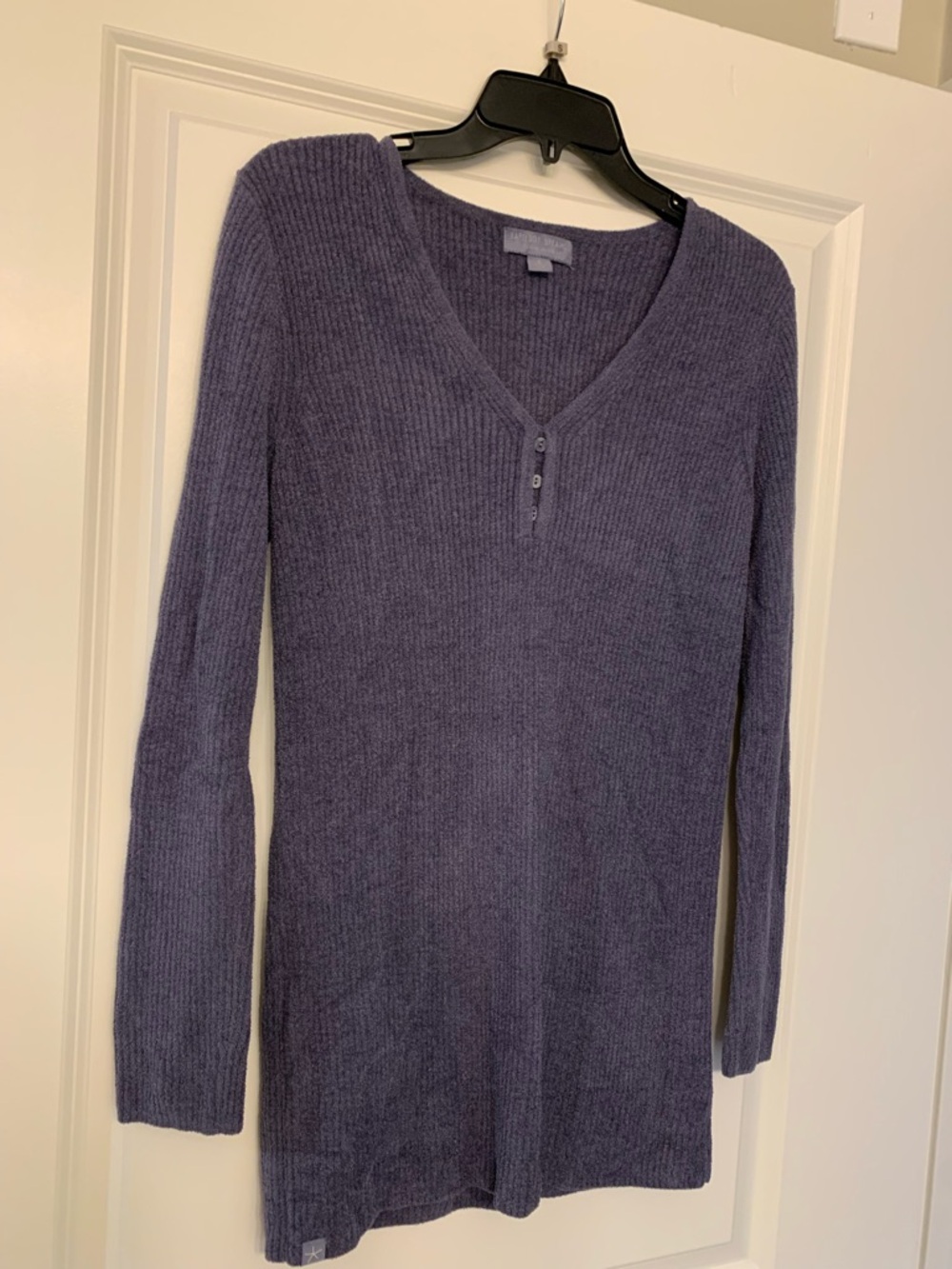 Barefoot Dreams Long Ribbed V-Neck Sweater Tunic - Lavender Purple NWOT🌴